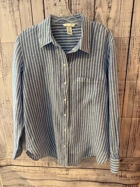 H&M Linen Button-Down Shirt M